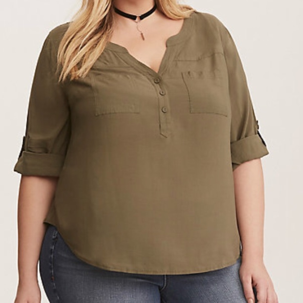 NWT Olive pullover blouse